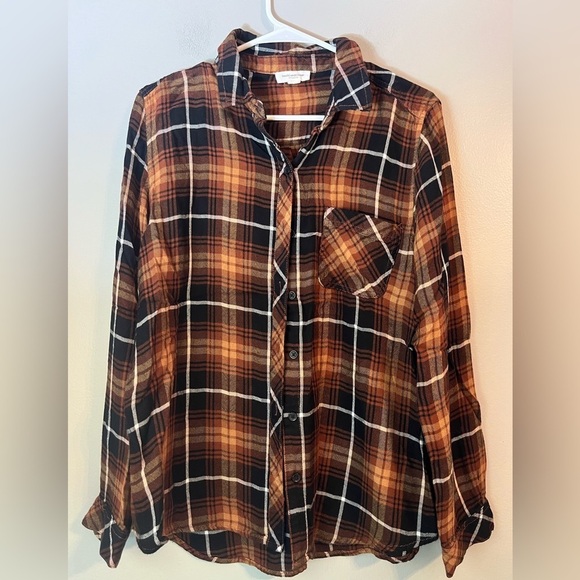 beachlunchlounge Elliot Shirt - Bon Bon Brown Black Plaid Size XL - Picture 4 of 12